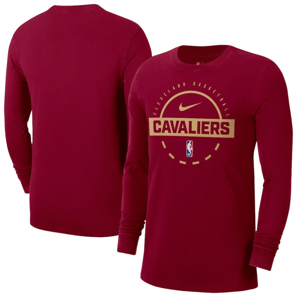 Cleveland Cavaliers Authentic Long Sleeve Practice T-Shirt Wine - Nike