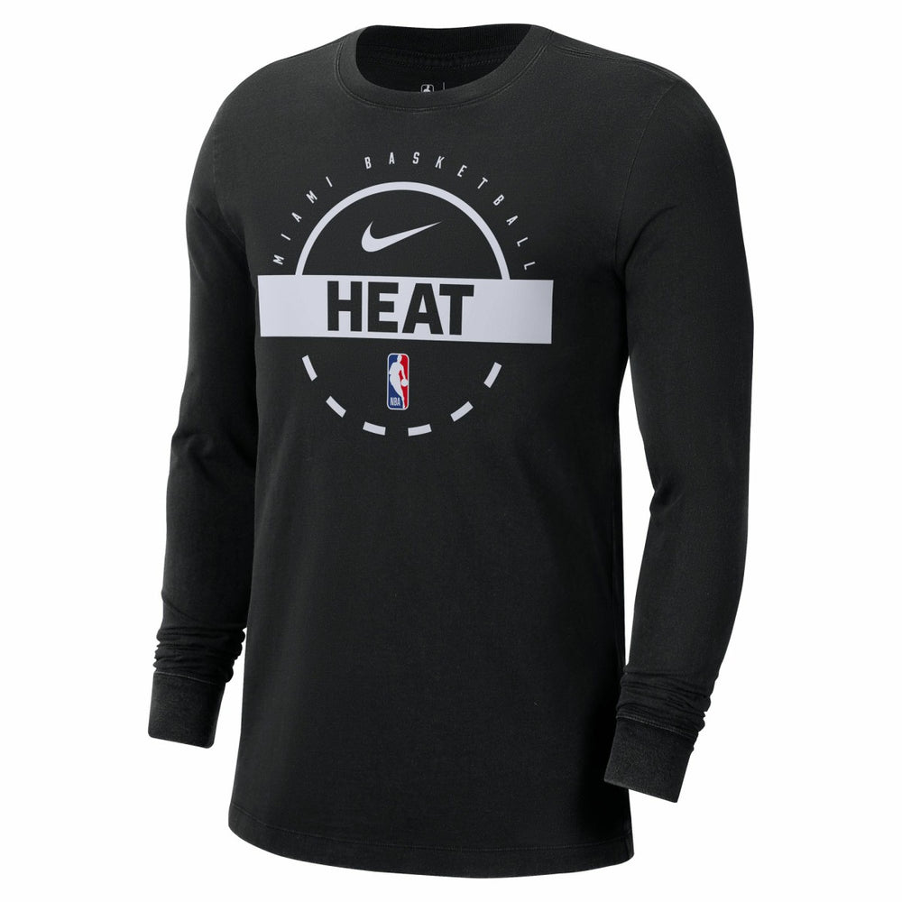 Miami Heat Authentic Long Sleeve Practice T-Shirt Black - Nike