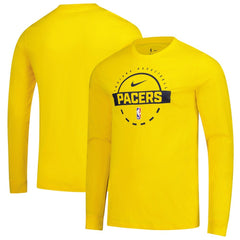 Indiana Pacers Authentic Long Sleeve Practice T-Shirt Gold - Nike