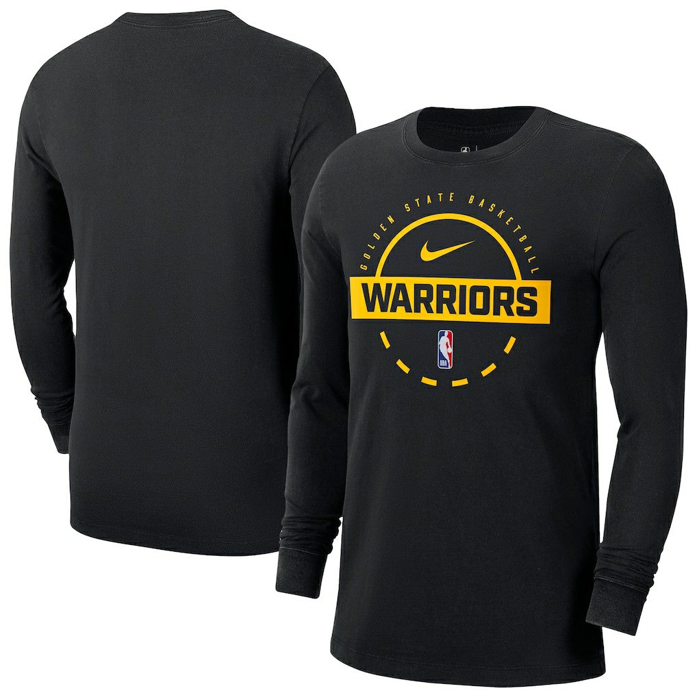 Golden State Warriors Authentic Long Sleeve Practice T-Shirt Black - Nike