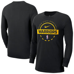 Golden State Warriors Authentic Long Sleeve Practice T-Shirt Black - Nike