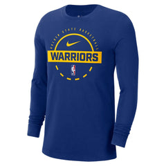Golden State Warriors Authentic Long Sleeve Practice T-Shirt Royal - Nike