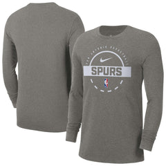 San Antonio Spurs Authentic Long Sleeve Practice T-Shirt Charcoal - Nike