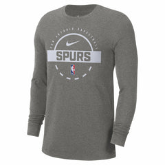 San Antonio Spurs Authentic Long Sleeve Practice T-Shirt Charcoal - Nike