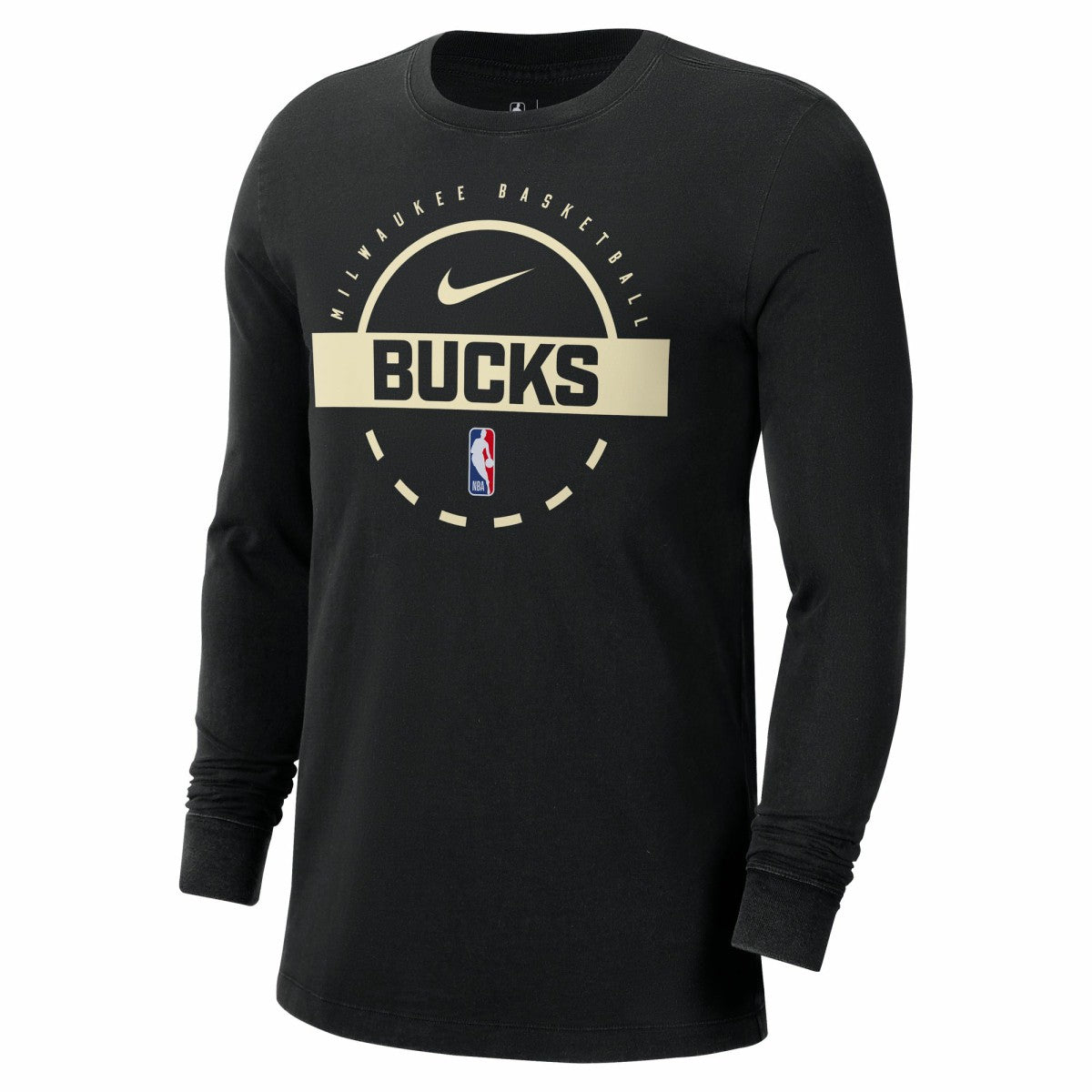 Milwaukee Bucks Authentic Long Sleeve Practice T-Shirt Black - Nike