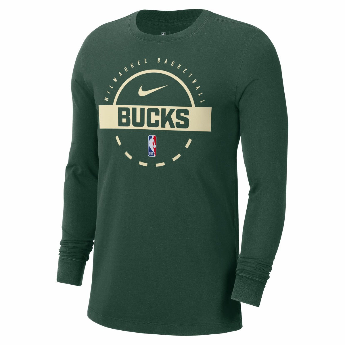Milwaukee Bucks Authentic Long Sleeve Practice T-Shirt Hunter Green - Nike