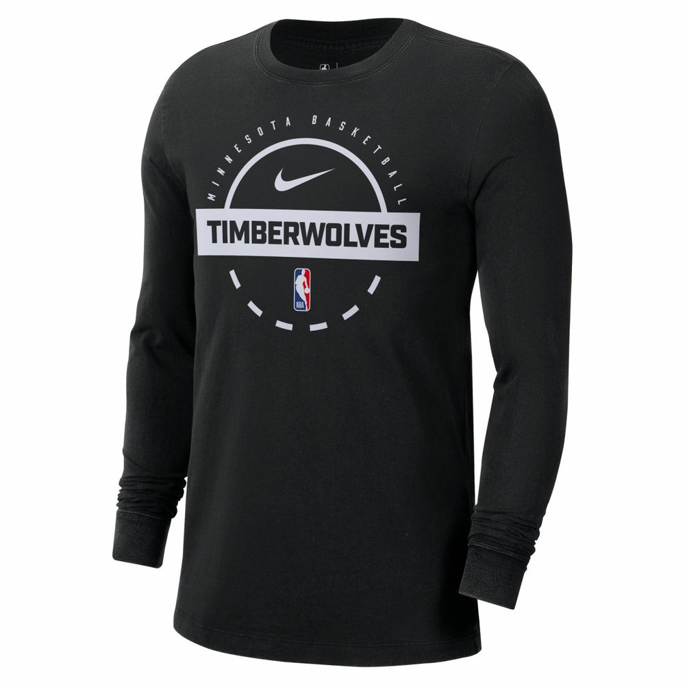Minnesota Timberwolves Authentic Long Sleeve Practice T-Shirt Black - Nike