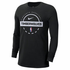 Minnesota Timberwolves Authentic Long Sleeve Practice T-Shirt Black - Nike