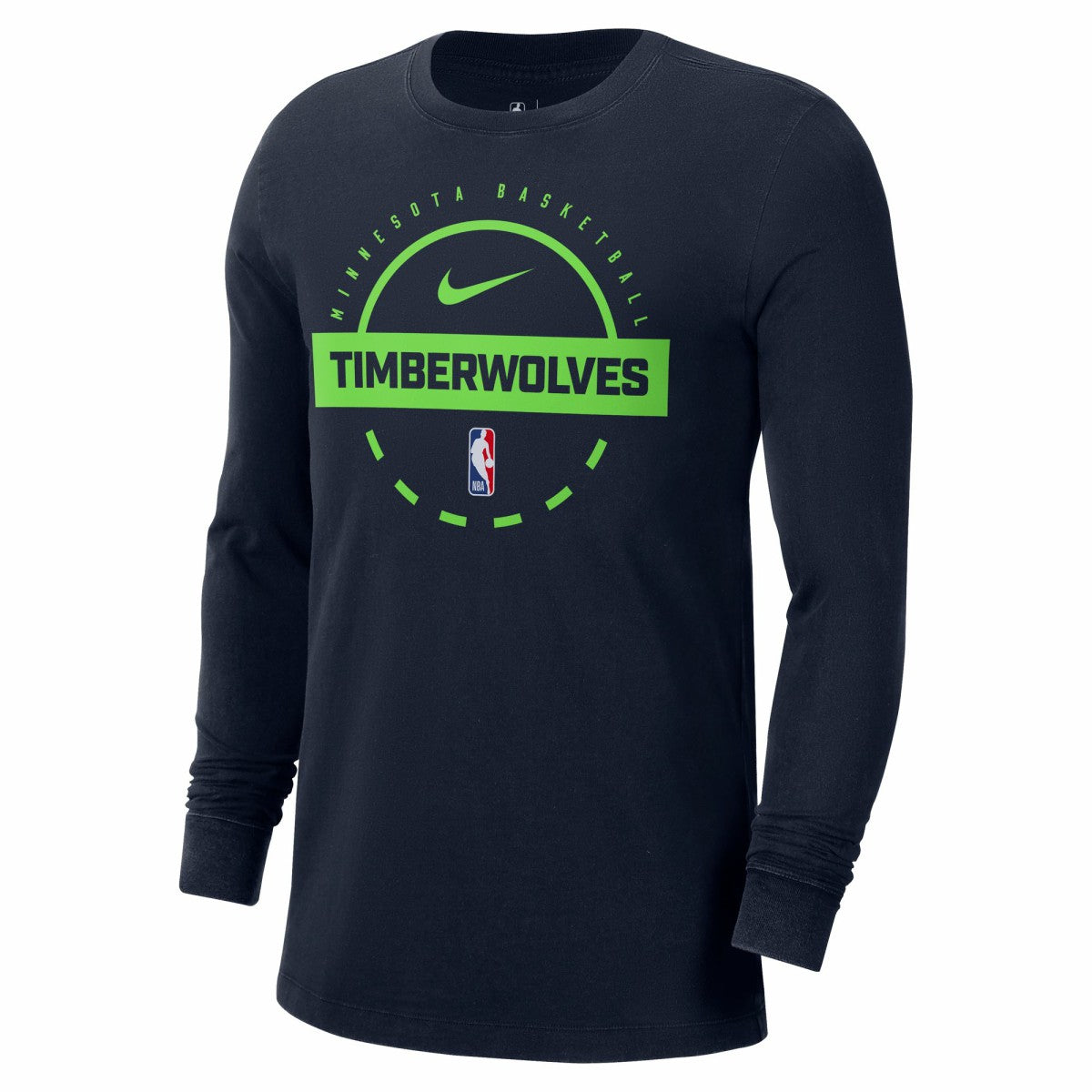 Minnesota Timberwolves Authentic Long Sleeve Practice T-Shirt Navy - Nike