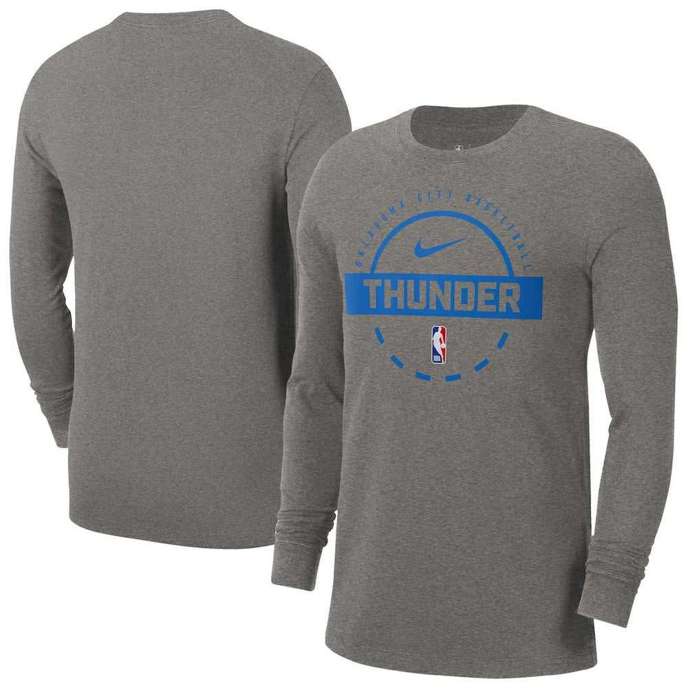 Oklahoma City Thunder Authentic Long Sleeve Practice T-Shirt Charcoal - Nike