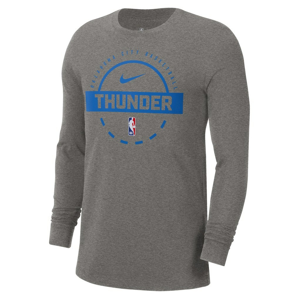 Oklahoma City Thunder Authentic Long Sleeve Practice T-Shirt Charcoal - Nike