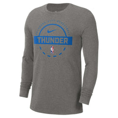 Oklahoma City Thunder Authentic Long Sleeve Practice T-Shirt Charcoal - Nike