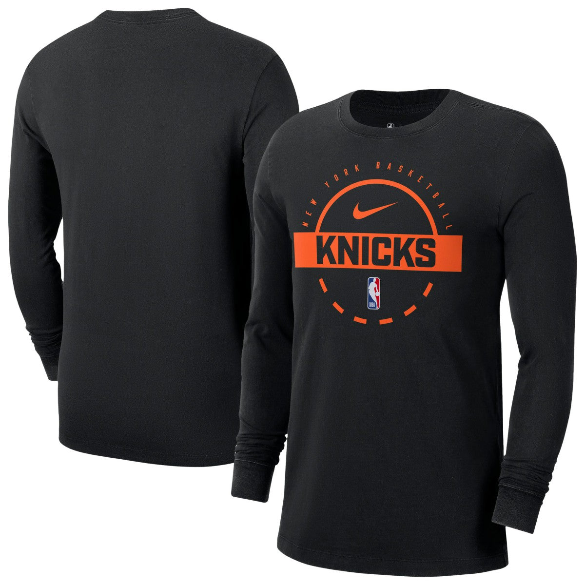 New York Knicks Authentic Long Sleeve Practice T-Shirt Black - Nike