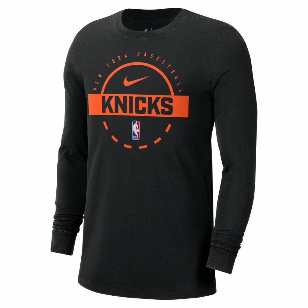 New York Knicks Authentic Long Sleeve Practice T-Shirt Black - Nike