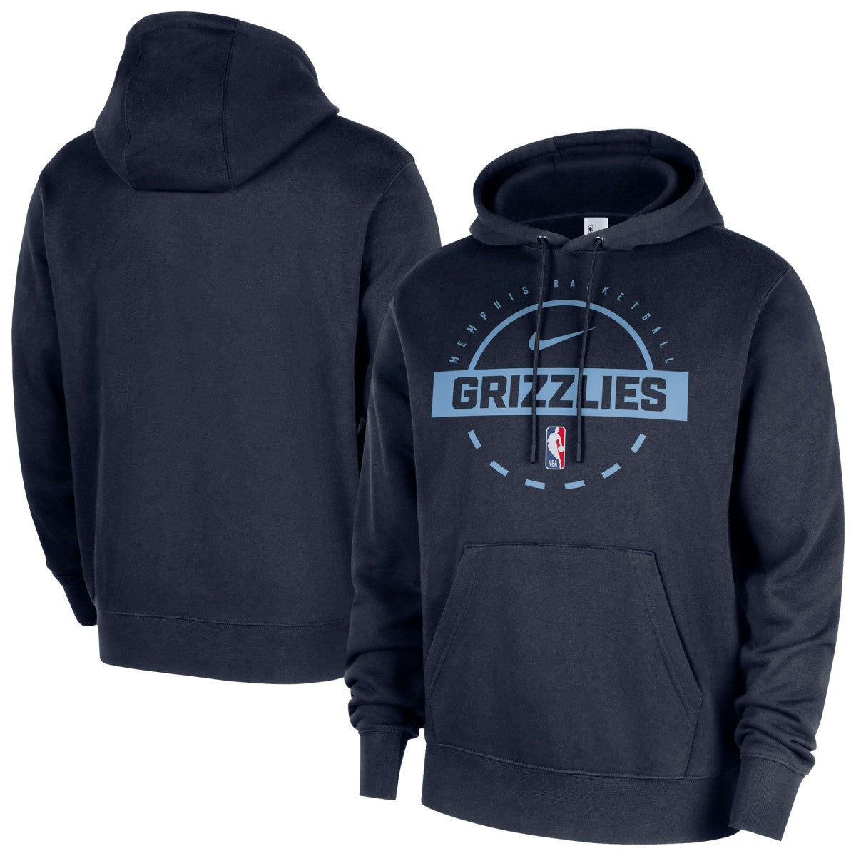 Memphis Grizzlies 2025/26 Authentic Practice Club Pullover Hoodie Navy - Nike