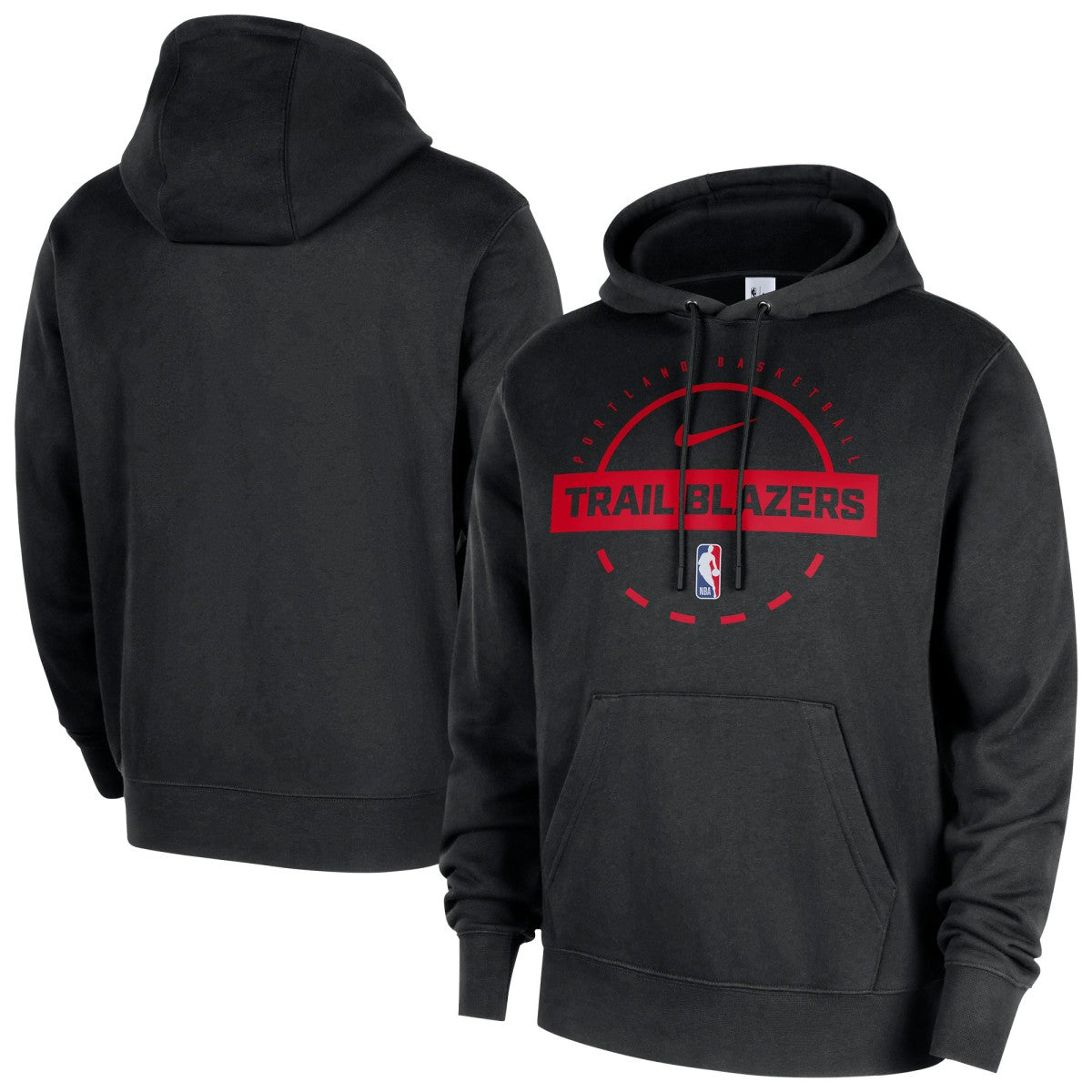 Portland Trail Blazers 2025/26 Authentic Practice Club Pullover Hoodie Black - Nike