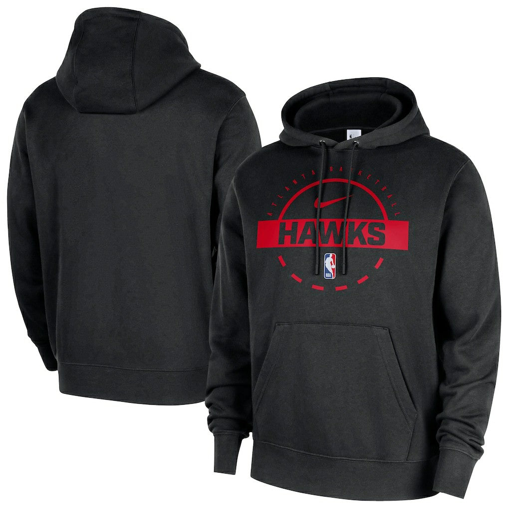 Atlanta Hawks 2025/26 Authentic Practice Club Pullover Hoodie Black - Nike