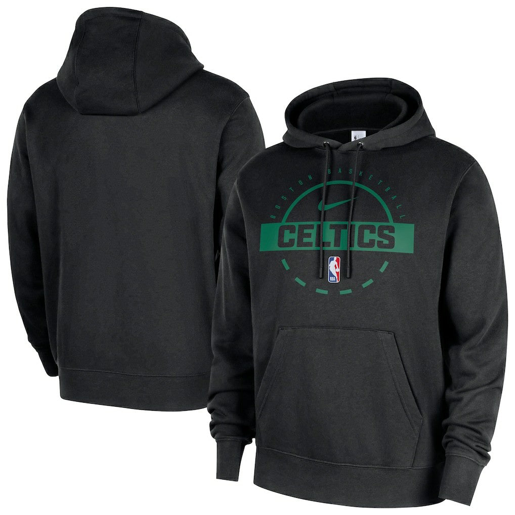 Boston Celtics 2025/26 Authentic Practice Club Pullover Hoodie Black - Nike