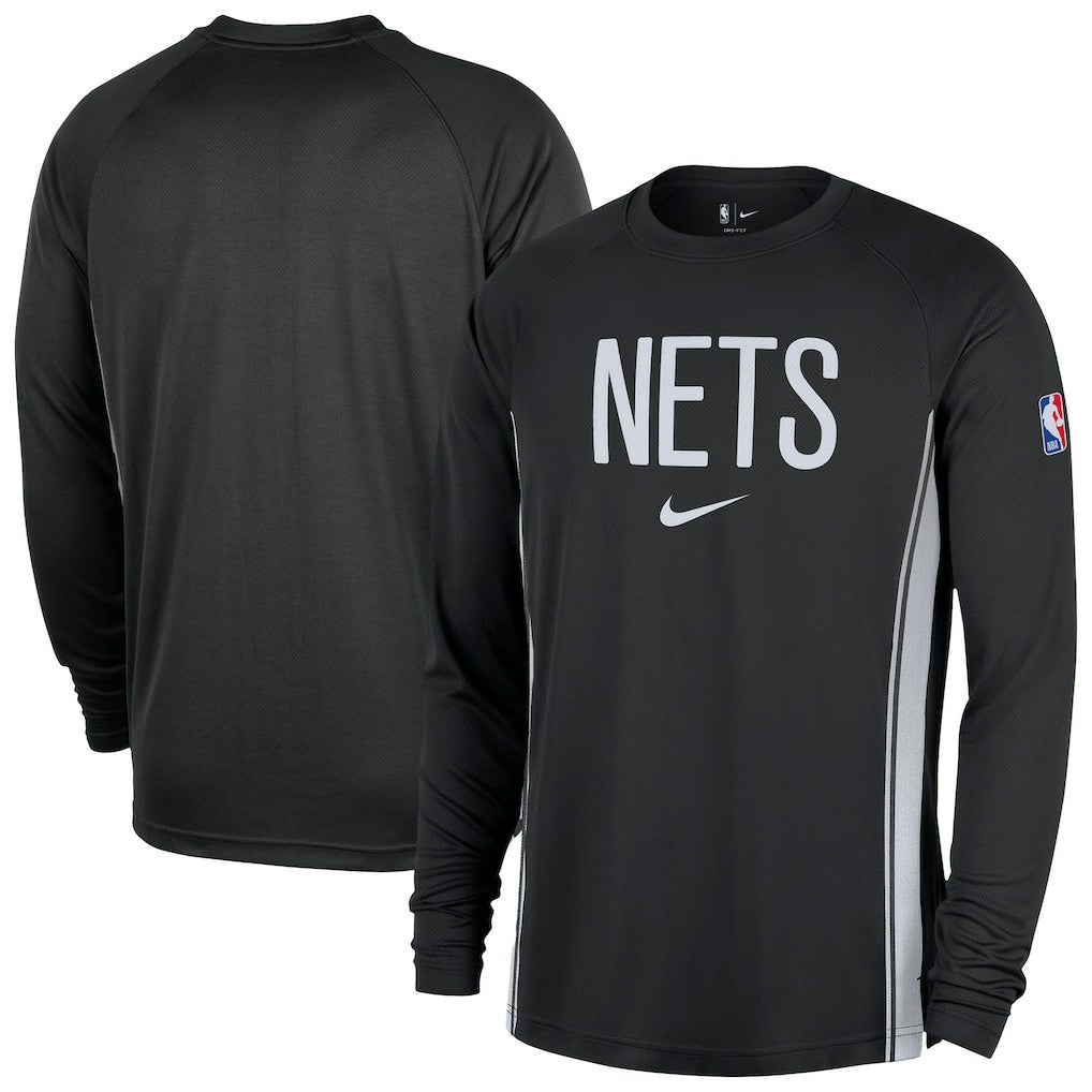 Brooklyn Nets 2025/26 Authentic Pre-Game Legend Dri-FIT Long Sleeve Shooting Shirt Black - Nike