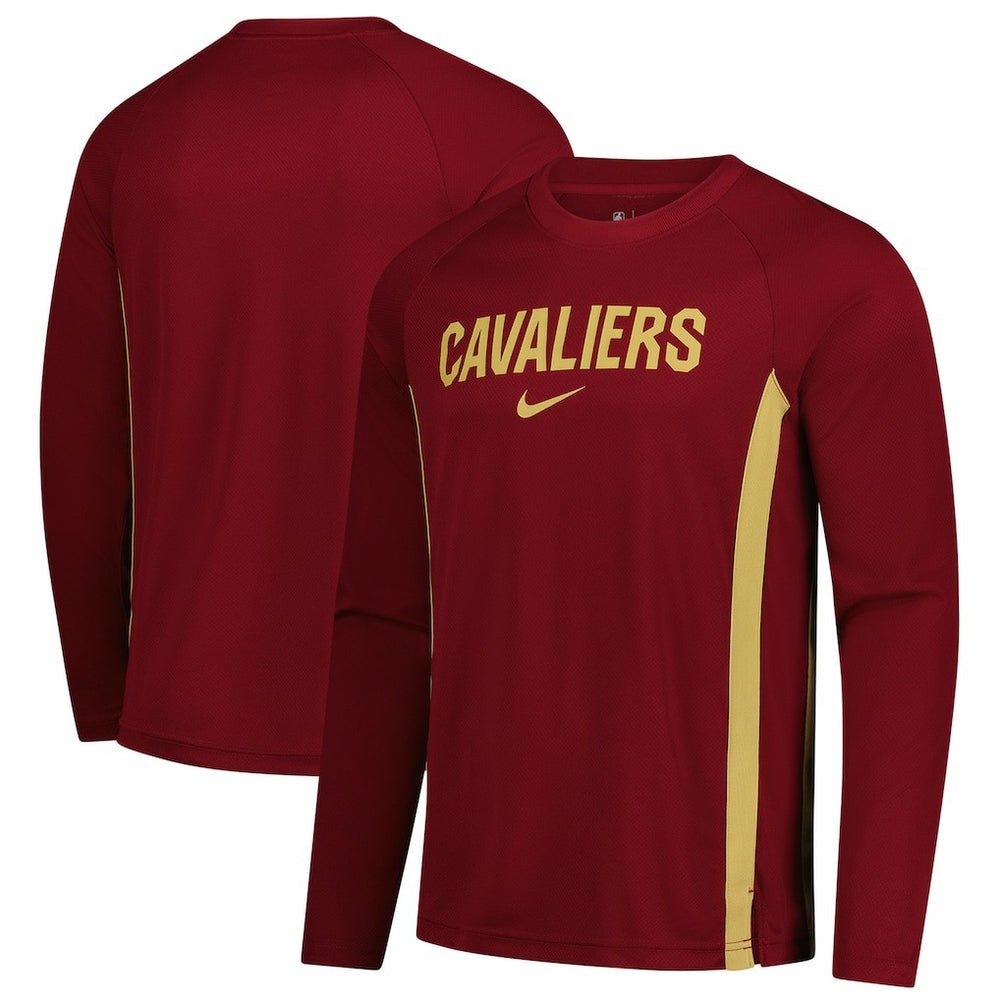 Cleveland Cavaliers 2025/26 Authentic Pre-Game Legend Dri-FIT Long Sleeve Shooting Shirt Wine - Nike