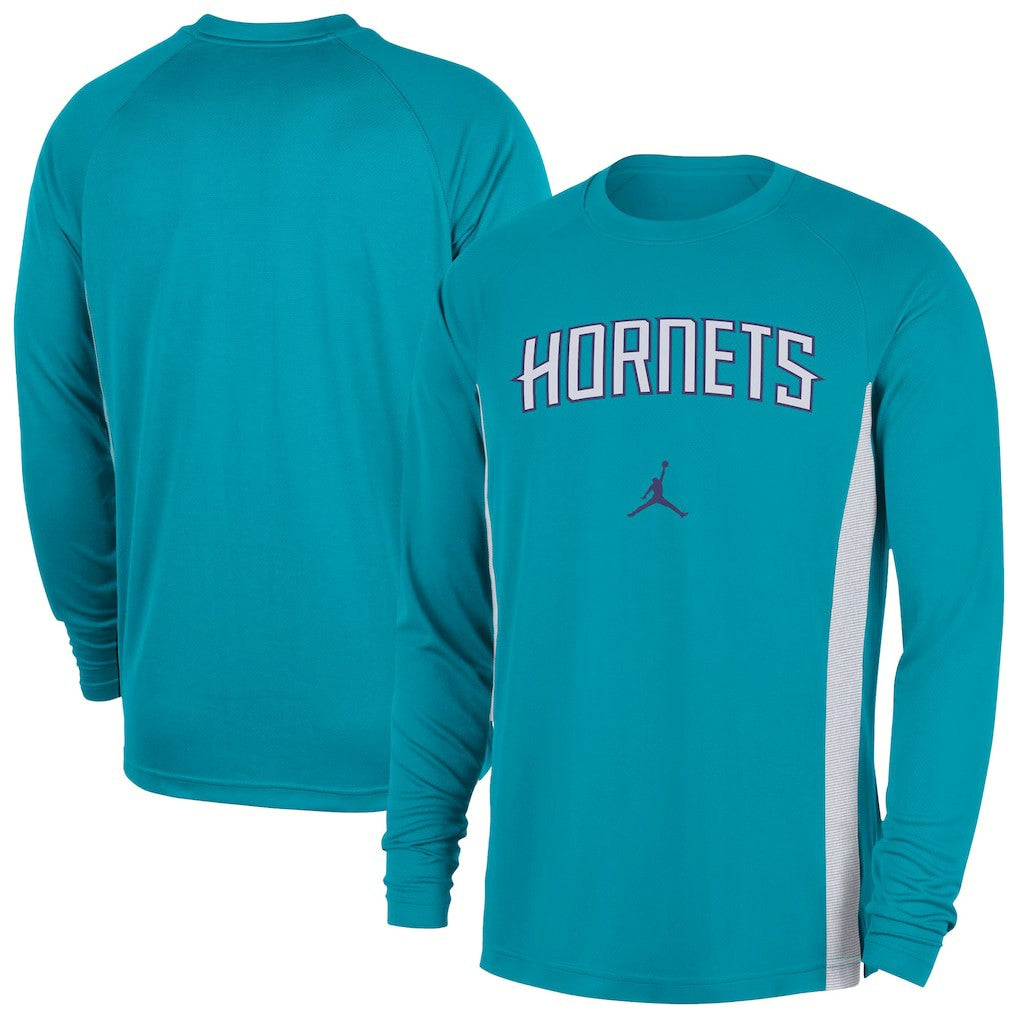 Charlotte Hornets Jordan Brand 2025/26 Authentic Pre-Game Legend Dri-FIT Long Sleeve Shooting Shirt Teal