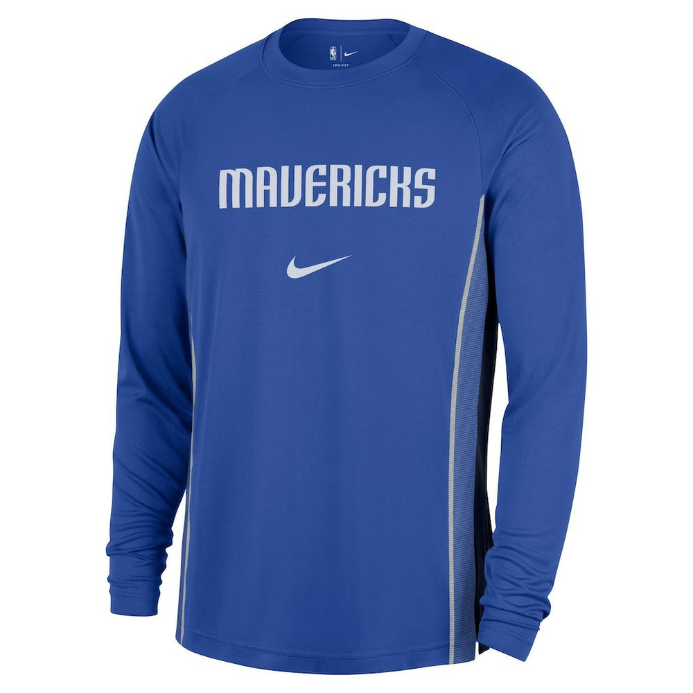Dallas Mavericks 2025/26 Authentic Pre-Game Legend Dri-FIT Long Sleeve Shooting Shirt Blue - Nike