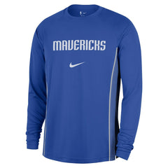 Dallas Mavericks 2025/26 Authentic Pre-Game Legend Dri-FIT Long Sleeve Shooting Shirt Blue - Nike