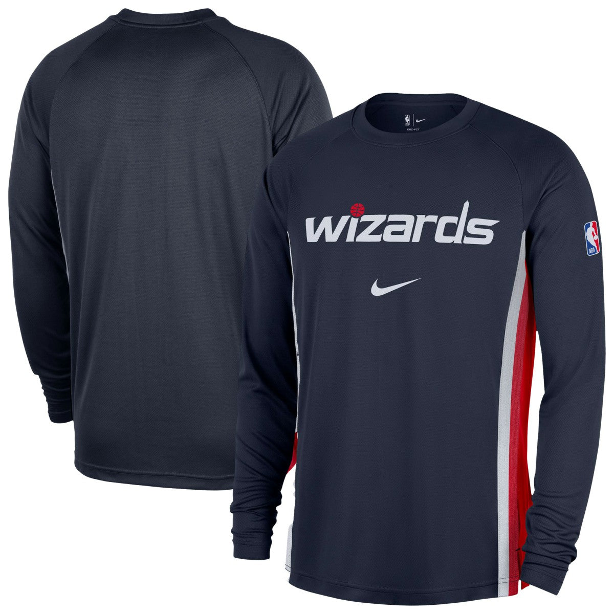 Washington Wizards 2025/26 Authentic Pre-Game Legend Dri-FIT Long Sleeve Shooting Shirt Navy - Nike