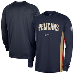 New Orleans Pelicans 2025/26 Authentic Pre-Game Legend Dri-FIT Long Sleeve Shooting Shirt Navy - Nike