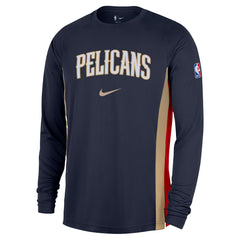 New Orleans Pelicans 2025/26 Authentic Pre-Game Legend Dri-FIT Long Sleeve Shooting Shirt Navy - Nike