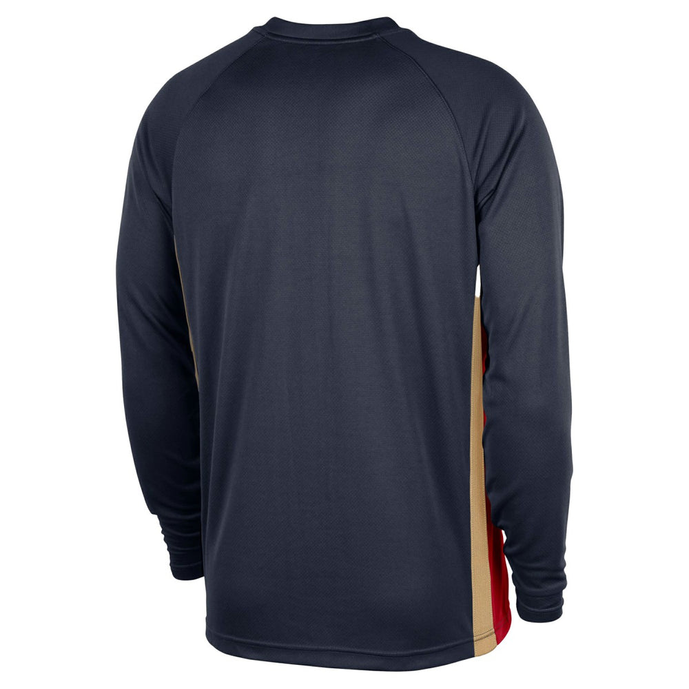 New Orleans Pelicans 2025/26 Authentic Pre-Game Legend Dri-FIT Long Sleeve Shooting Shirt Navy - Nike