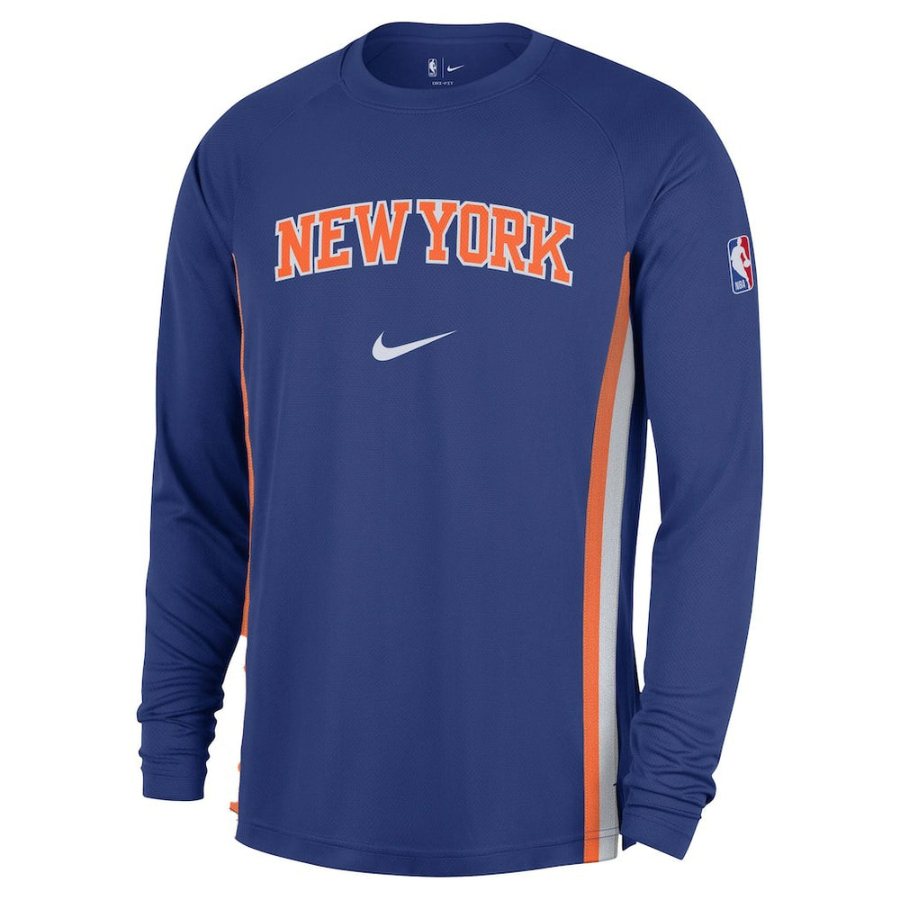 New York Knicks 2025/26 Authentic Pre-Game Legend Dri-FIT Long Sleeve Shooting Shirt Blue - Nike outlet