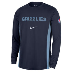 Memphis Grizzlies 2025/26 Authentic Pre-Game Legend Dri-FIT Long Sleeve Shooting Shirt Navy - Nike