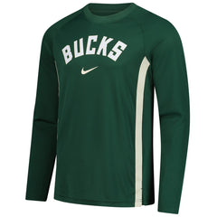Milwaukee Bucks 2025/26 Authentic Pre-Game Legend Dri-FIT Long Sleeve Shooting Shirt Hunter Green - Nike