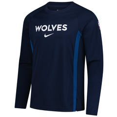Minnesota Timberwolves 2025/26 Authentic Pre-Game Legend Dri-FIT Long Sleeve Shooting Shirt Navy - Nike
