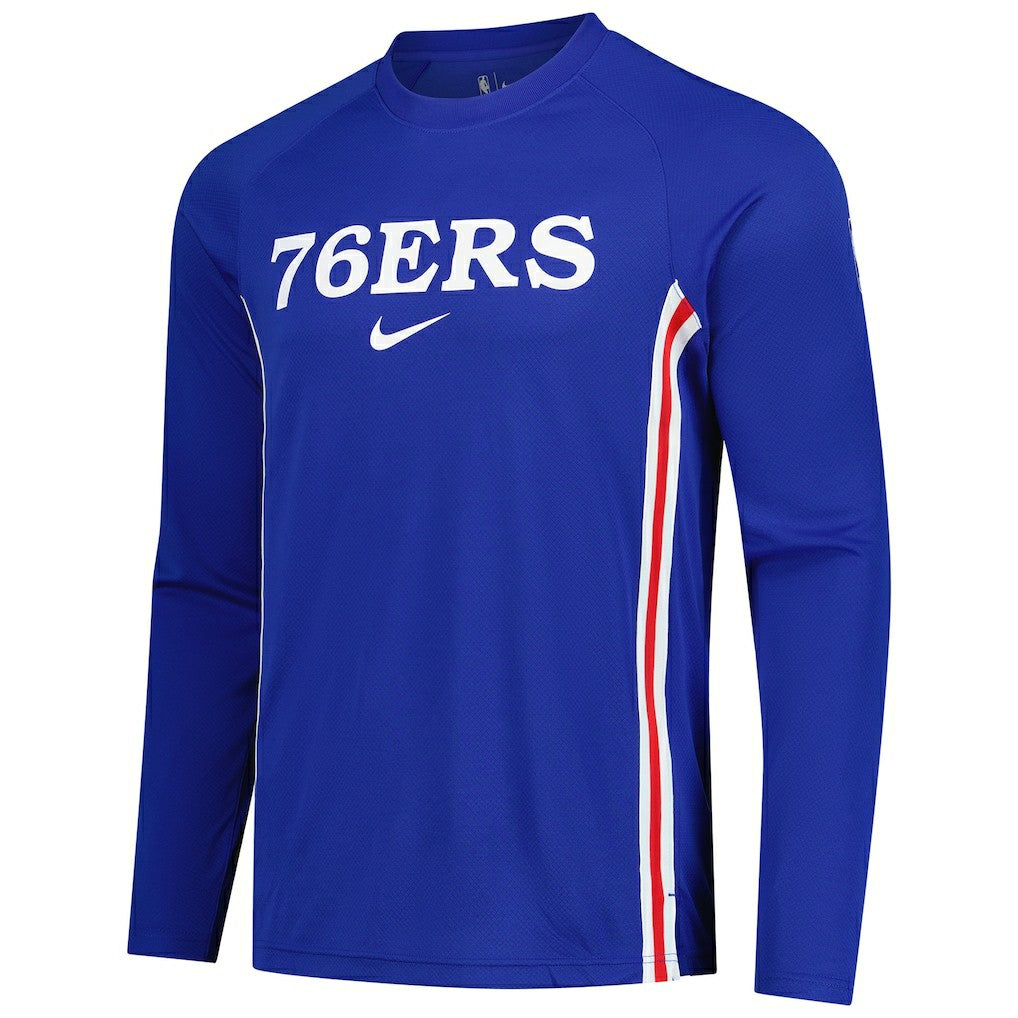Philadelphia 76ers 2025/26 Authentic Pre-Game Legend Dri-FIT Long Sleeve Shooting Shirt Royal - Nike