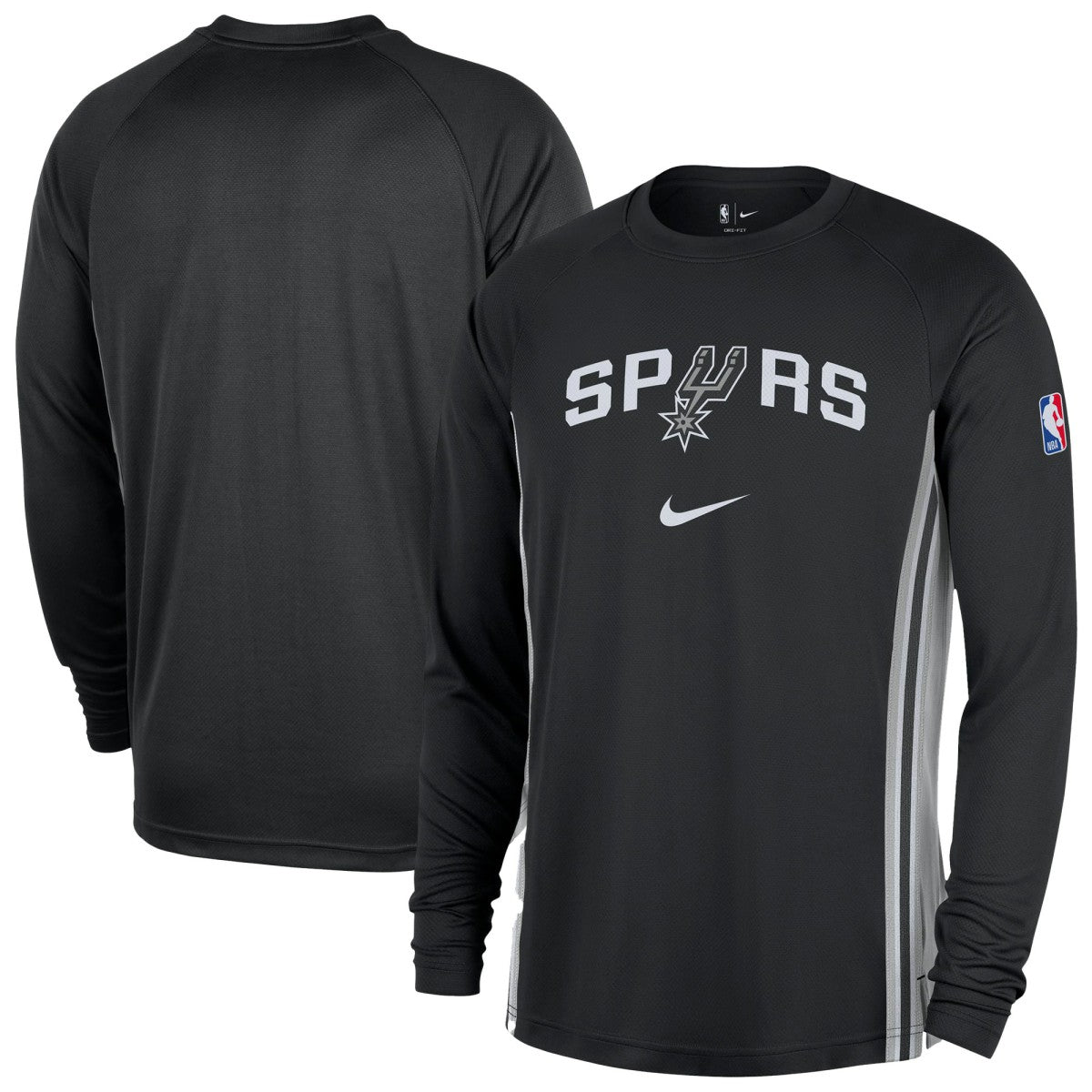 San Antonio Spurs 2025/26 Authentic Pre-Game Legend Dri-FIT Long Sleeve Shooting Shirt Black - Nike