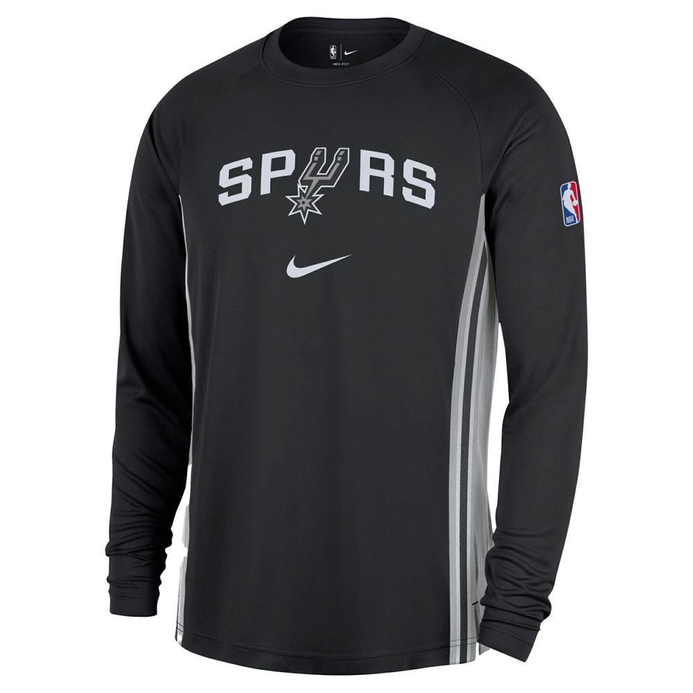 San Antonio Spurs 2025/26 Authentic Pre-Game Legend Dri-FIT Long Sleeve Shooting Shirt Black - Nike