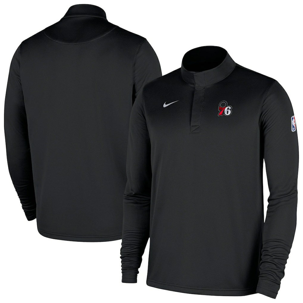 Philadelphia 76ers 2025/26 Authentic Coaches Quarter-Zip Dri-Fit Top Black - Nike