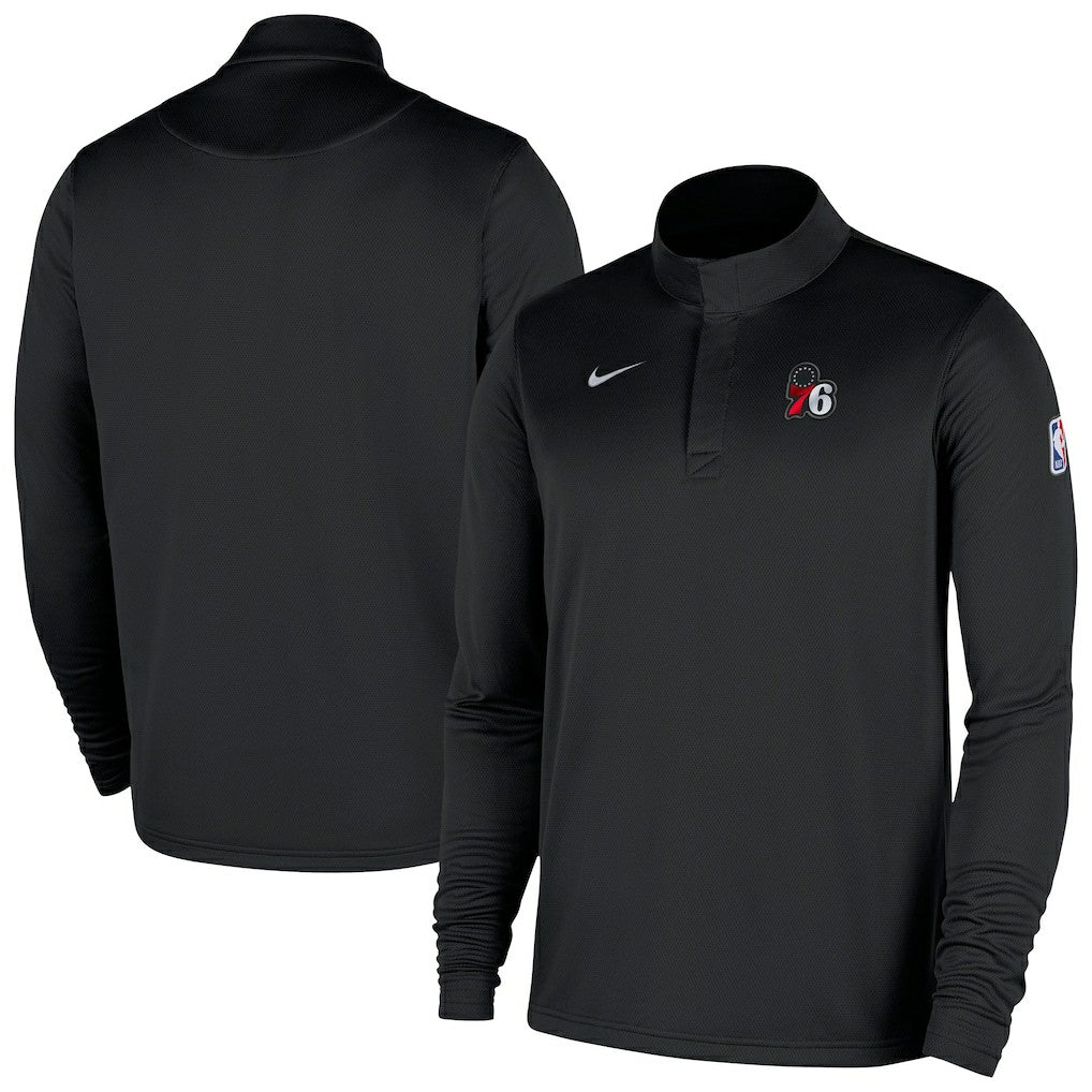 Philadelphia 76ers 2025/26 Authentic Coaches Quarter-Zip Dri-Fit Top Black - Nike