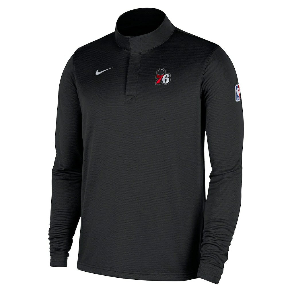 Philadelphia 76ers 2025/26 Authentic Coaches Quarter-Zip Dri-Fit Top Black - Nike