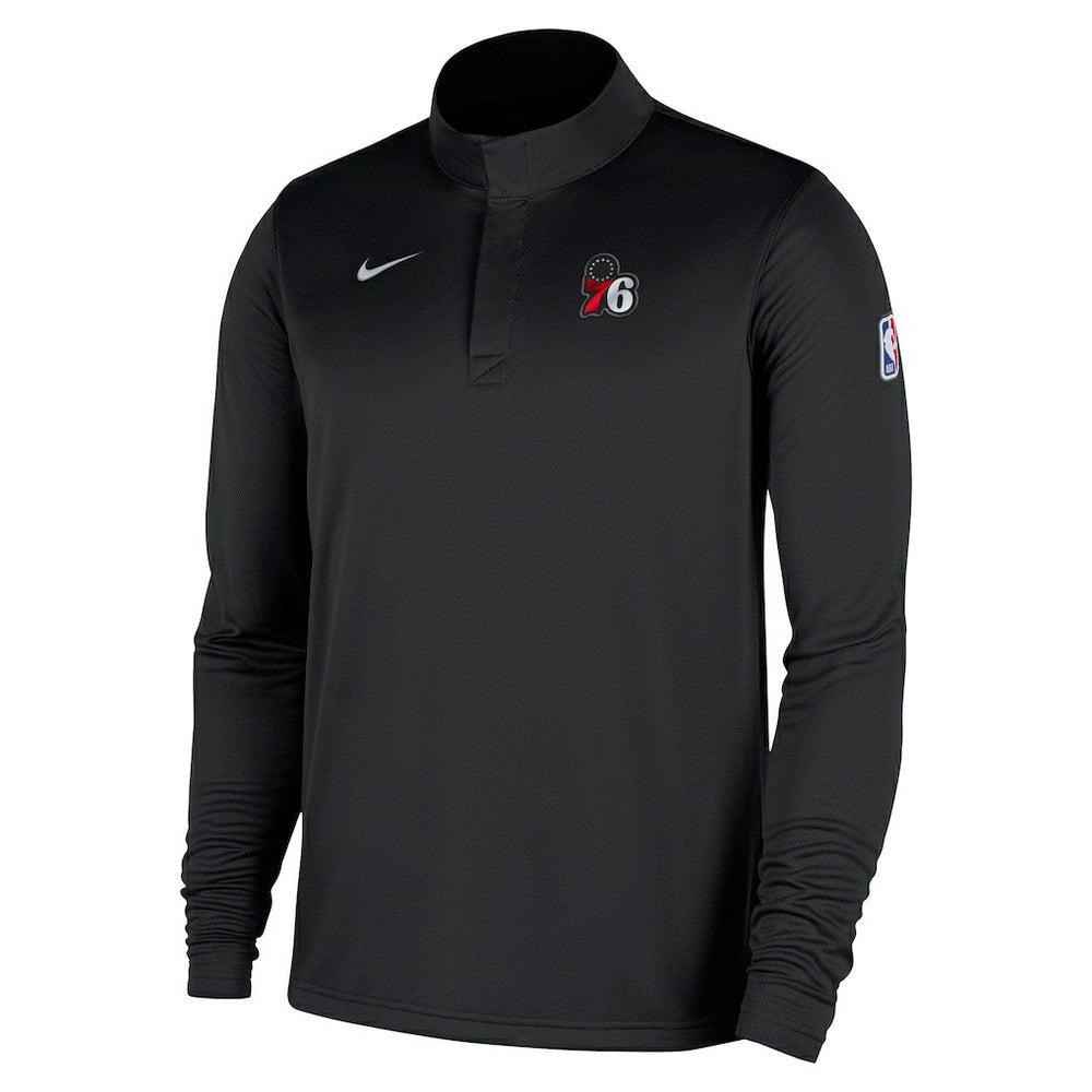 Philadelphia 76ers 2025/26 Authentic Coaches Quarter-Zip Dri-Fit Top Black - Nike