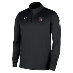 Philadelphia 76ers 2025/26 Authentic Coaches Quarter-Zip Dri-Fit Top Black - Nike