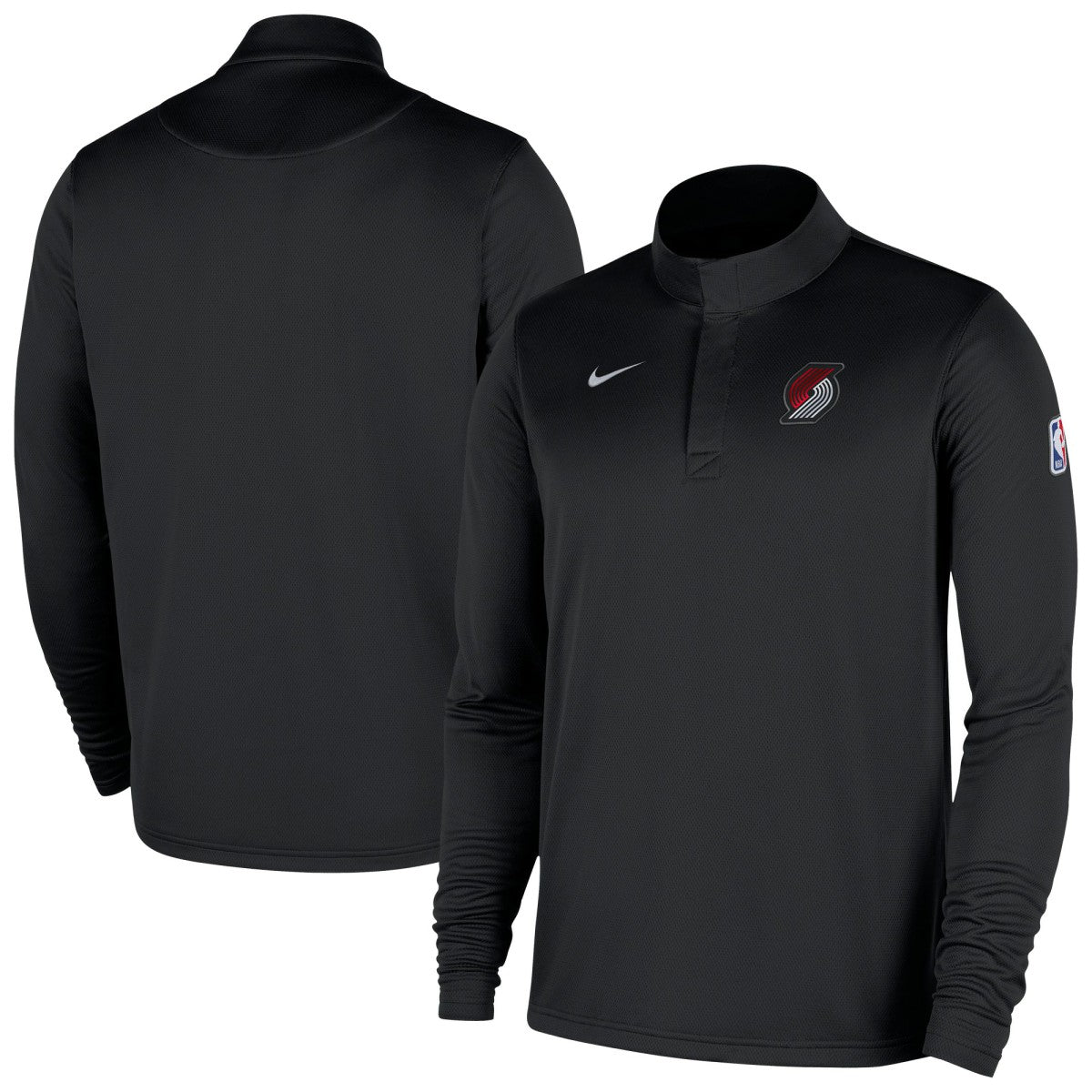 Portland Trail Blazers 2025/26 Authentic Coaches Quarter-Zip Dri-Fit Top Black - Nike