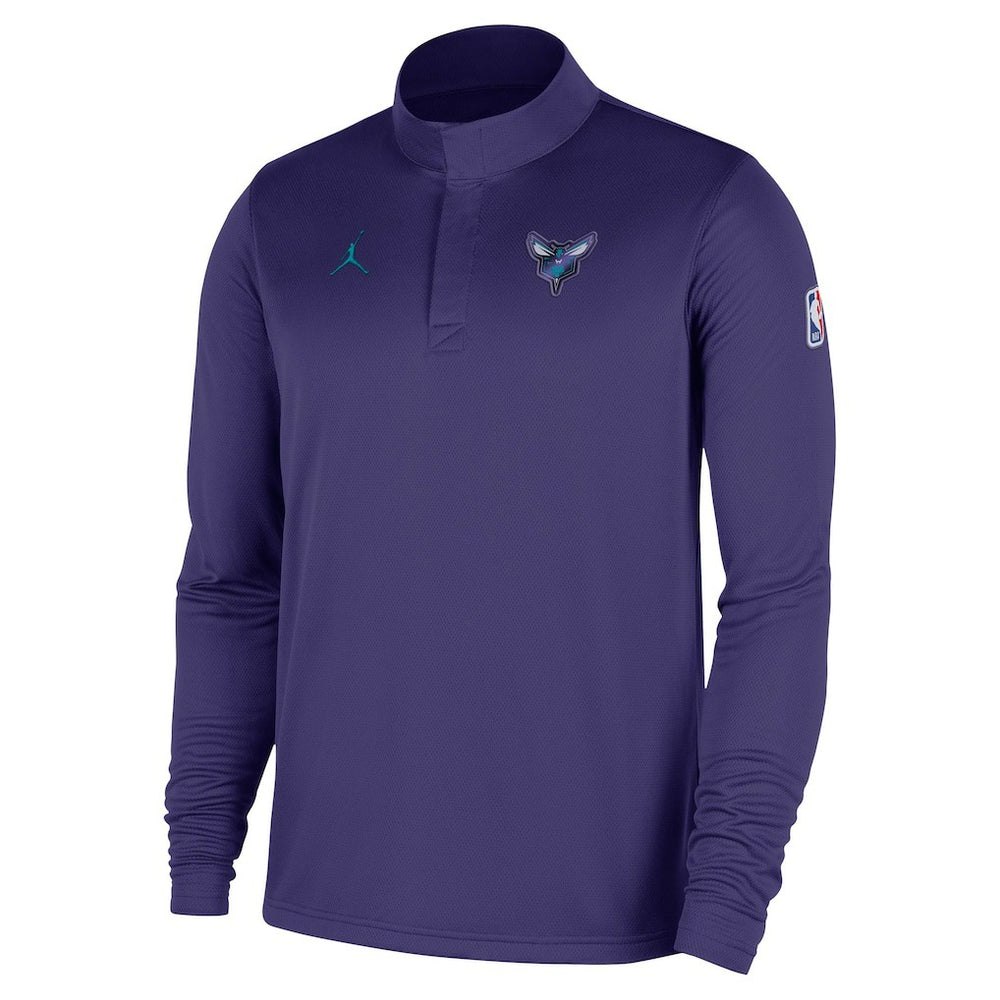 Charlotte Hornets 2025/26 Authentic Coaches Quarter-Zip Dri-Fit Top Purple - Nike