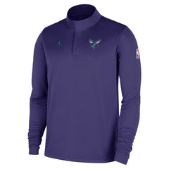 Charlotte Hornets 2025/26 Authentic Coaches Quarter-Zip Dri-Fit Top Purple - Nike