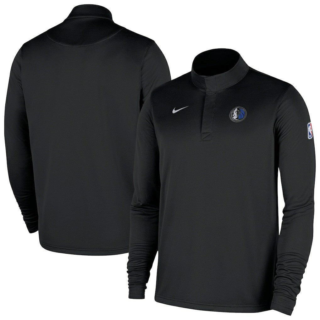 Dallas Mavericks 2025/26 Authentic Coaches Quarter-Zip Dri-Fit Top Black - Nike