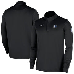 Dallas Mavericks 2025/26 Authentic Coaches Quarter-Zip Dri-Fit Top Black - Nike