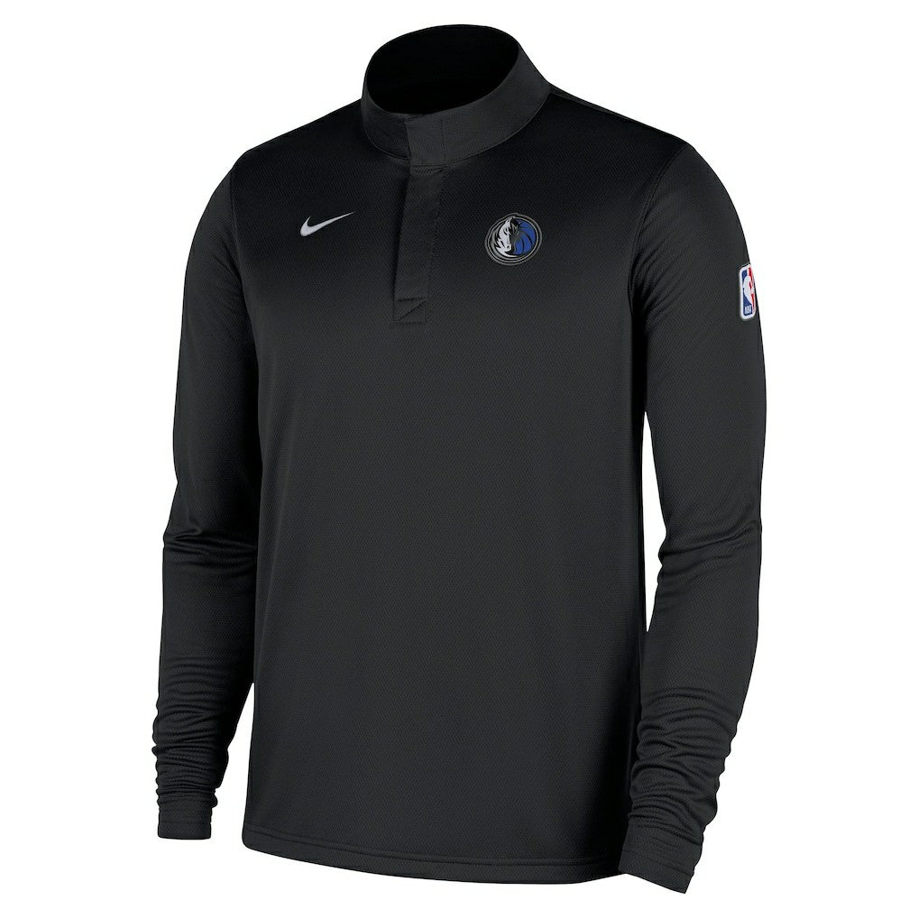 Dallas Mavericks 2025/26 Authentic Coaches Quarter-Zip Dri-Fit Top Black - Nike