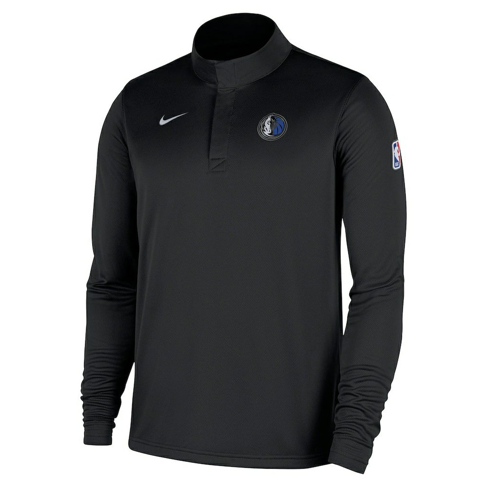 Dallas Mavericks 2025/26 Authentic Coaches Quarter-Zip Dri-Fit Top Black - Nike
